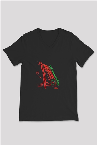 A Tribe Called Quest Baskılı Unisex Siyah V Yaka Tişört