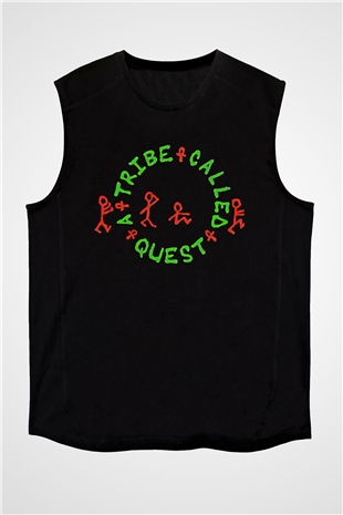 A Tribe Called Quest Baskılı Unisex Siyah Kolsuz Tişört - Tshirt