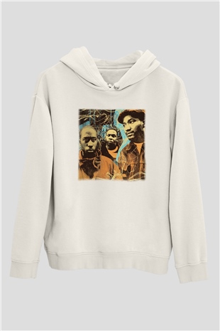 A Tribe Called Quest Beyaz Unisex Kapşonlu Sweatshirt