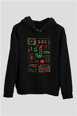 A Tribe Called Quest Siyah Unisex Kapüşonlu Sweatshirt