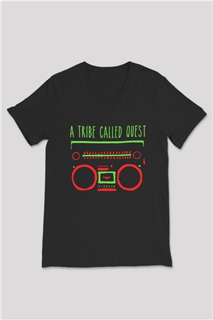 A Tribe Called Quest Siyah Unisex V Yaka Tişört T-Shirt