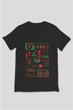 A Tribe Called Quest Siyah Unisex V Yaka Tişört