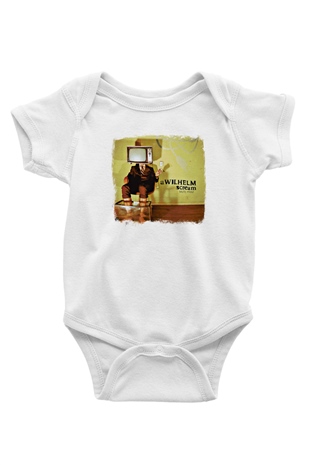 A Wilhelm Scream Baskılı Unisex Beyaz Bebek Body - Zıbın