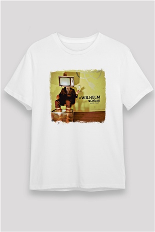 A Wilhelm Scream Baskılı Unisex Beyaz Tişört