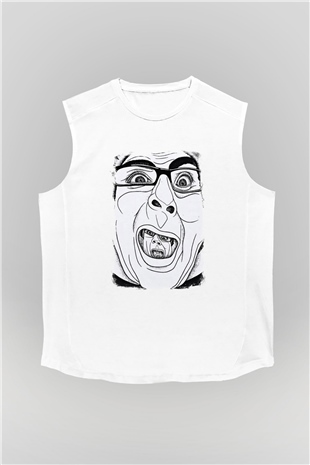 A Wilhelm Scream Baskılı Unisex Beyaz Kolsuz Tişört