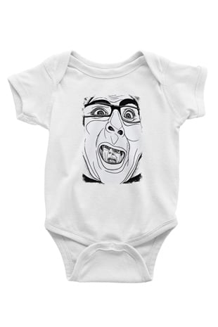 A Wilhelm Scream Baskılı Unisex Beyaz Bebek Body - Zıbın