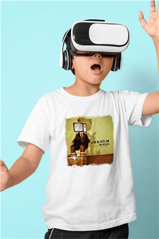 A Wilhelm Scream Baskılı Unisex Beyaz Çocuk Tişört