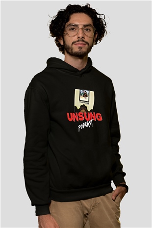 A Wilhelm Scream Baskılı Unisex Siyah Hoodie