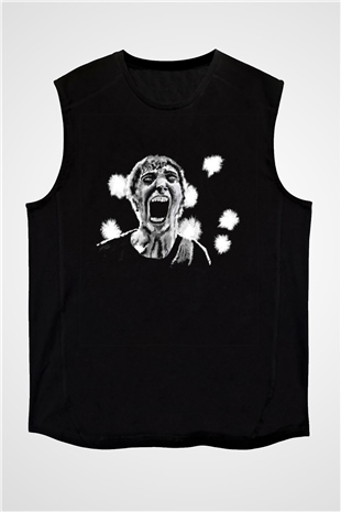 A Wilhelm Scream Baskılı Unisex Siyah Kolsuz Tişört