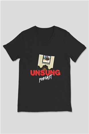 A Wilhelm Scream Baskılı Unisex Siyah V Yaka Tişört