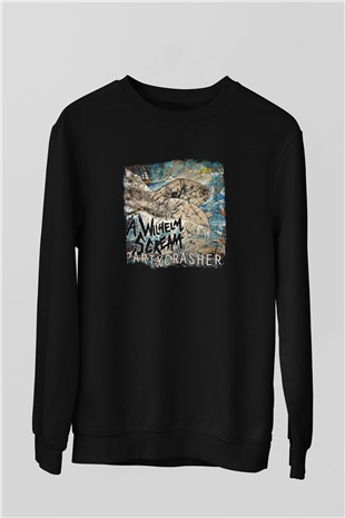 A Wilhelm Scream Baskılı Unisex Siyah Sweatshirt
