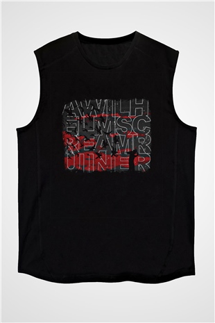 A Wilhelm Scream Baskılı Unisex Siyah Kolsuz Tişört