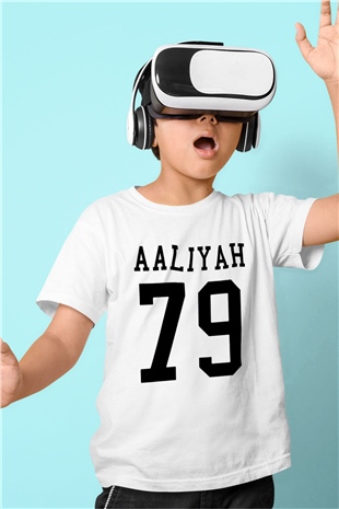 Aaliyah Baskılı Beyaz Unisex Çocuk Tişört
