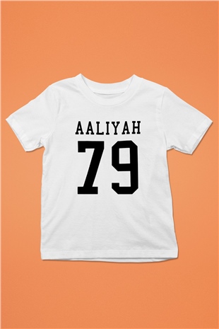Aaliyah Baskılı Beyaz Unisex Çocuk Tişört