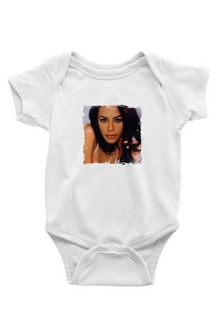 Aaliyah Baskılı Unisex Beyaz Bebek Body - Zıbın