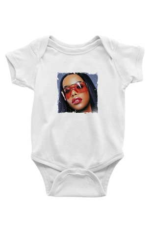 Aaliyah Baskılı Unisex Beyaz Bebek Body - Zıbın
