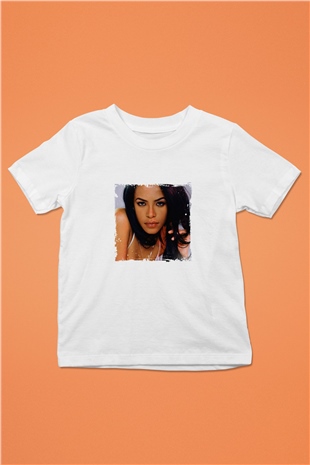 Aaliyah Baskılı Unisex Beyaz Çocuk Tişört