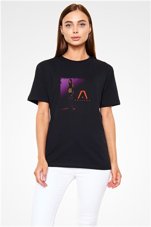 Aaliyah Baskılı Unisex Siyah Tişört