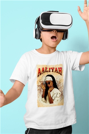 Aaliyah Beyaz Unisex Çocuk Tişört