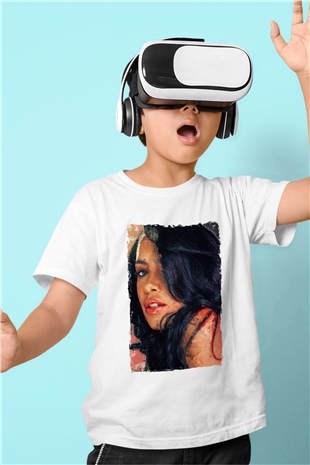 Aaliyah Beyaz Unisex Çocuk Tişört