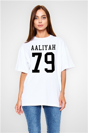 Aaliyah Beyaz Unisex Oversize Tişört T-Shirt
