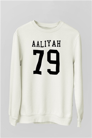 Aaliyah Beyaz Unisex Sweatshirt