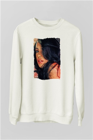 Aaliyah Beyaz Unisex Sweatshirt