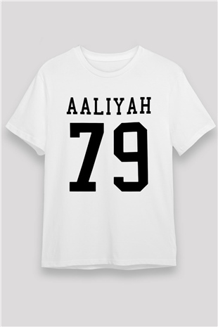 Aaliyah Beyaz Unisex Tişört T-Shirt - TişörtFabrikası