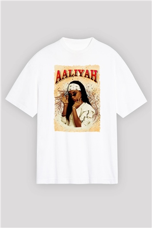 Aaliyah Beyaz Oversize Tişört Oversize T-shirt - TişörtFabrikası