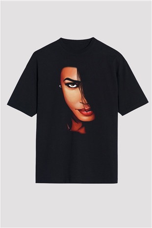 Aaliyah Siyah Unisex Oversize Tişört T-Shirt
