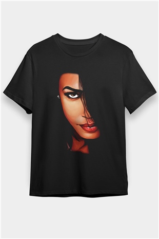 Aaliyah Siyah Unisex Tişört T-Shirt - TişörtFabrikası