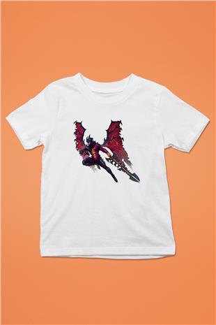 Aatrox James Baskılı Beyaz Unisex Beyaz Çocuk Tişört - Tshirt