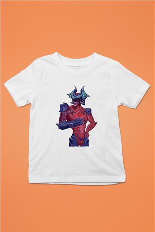 Aatrox James Baskılı Beyaz Unisex Beyaz Çocuk Tişört - Tshirt