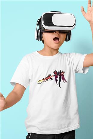 Aatrox James Baskılı Beyaz Unisex Beyaz Çocuk Tişört - Tshirt