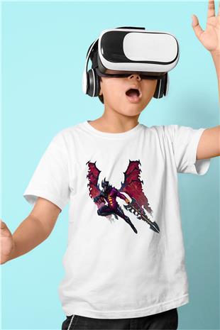 Aatrox James Baskılı Beyaz Unisex Beyaz Çocuk Tişört - Tshirt