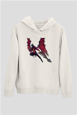 Aatrox James Baskılı Beyaz Unisex Kapüşonlu Sweatshirt