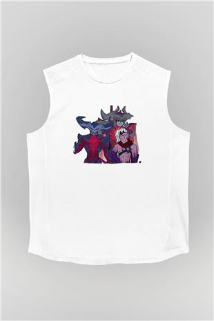 Aatrox James Baskılı Beyaz Unisex Kolsuz Tişört - Tshirt