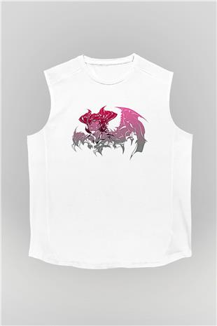 Aatrox James Baskılı Beyaz Unisex Kolsuz Tişört - Tshirt