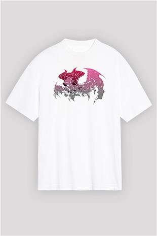 Aatrox James Baskılı Beyaz Unisex Oversize Tişört - Tshirt