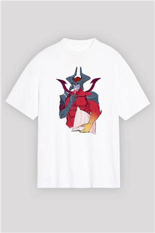 Aatrox James Baskılı Beyaz Unisex Oversize Tişört - Tshirt