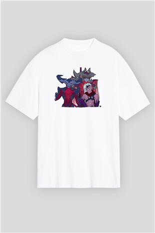 Aatrox James Baskılı Beyaz Unisex Oversize Tişört - Tshirt