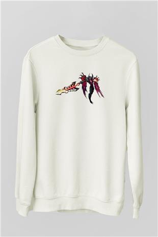 Aatrox James Baskılı Beyaz Unisex Sweatshirt