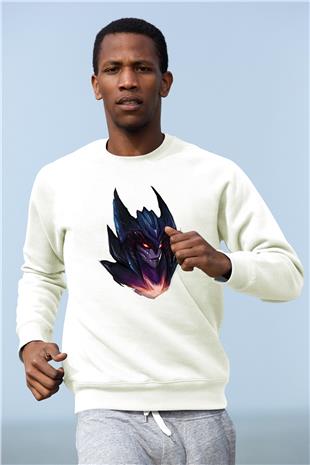 Aatrox James Baskılı Beyaz Unisex Sweatshirt