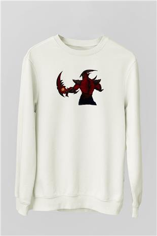 Aatrox James Baskılı Beyaz Unisex Sweatshirt