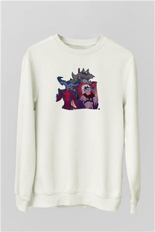 Aatrox James Baskılı Beyaz Unisex Sweatshirt