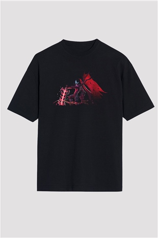 Aatrox James Baskılı Unisex Siyah Oversize Tişört - Tshirt