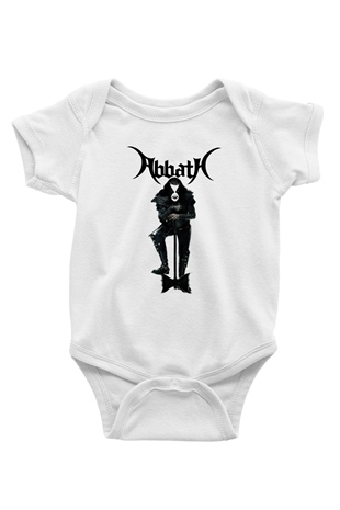 Abbath Baskılı Beyaz Unisex Bebek Body - Zıbın