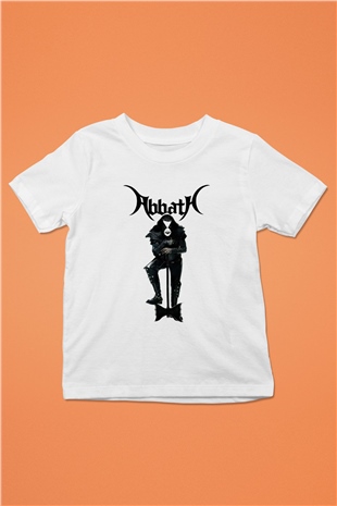 Abbath Baskılı Beyaz Unisex Çocuk Tişört