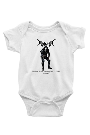 Abbath Baskılı Unisex Beyaz Bebek Body - Zıbın