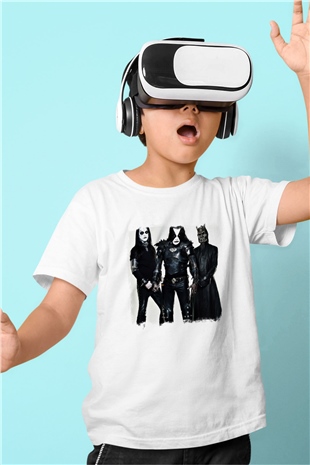Abbath Baskılı Unisex Beyaz Çocuk Tişört